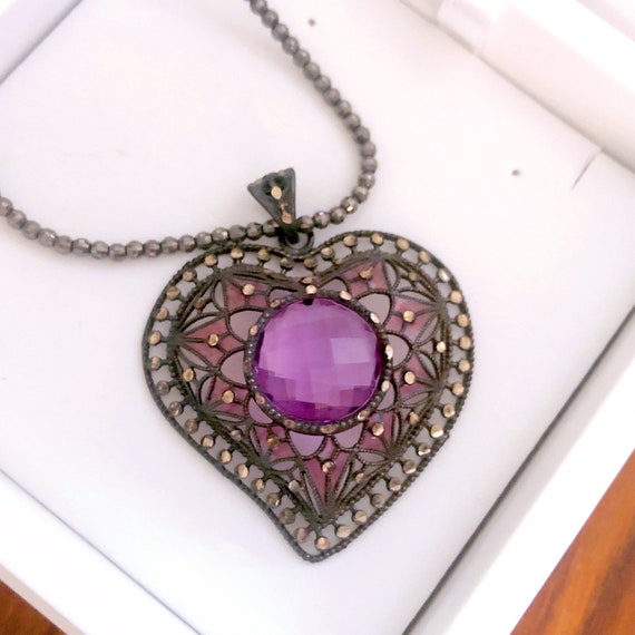 Colgante Lotus Silver en Forma de Corazón Cristales Swarovski