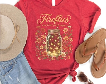Fireflies and Front Porch Nights Shirt, Summer Vibes Shirt, Retro Graphic Tee, Coastal Comfort Colors Sweatshirt, Beach Vacation Gift