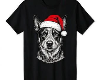 Dog Breed Australian Cattle Portrait Shirt, Funny Dog Mom Hoodie, Santa Dog Lover Sweatshirt, Gift for Dog Owner Tee, Comfort Colors