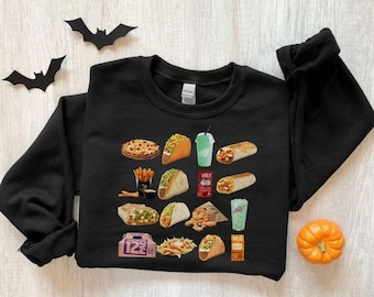 Taco Bell Crewneck Sweatshirt, Unisex Fast Food Hoodie, Vintage 90s Taco Bell T-Shirt, Unisex Hoodie Style