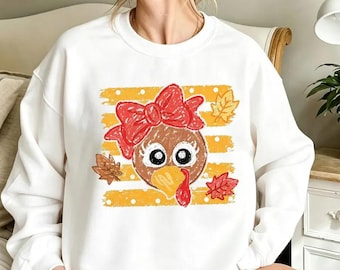 Cartoon Turkey Face Thanksgiving Shirt, Funny Fall Friendsgiving Hoodie, Family Turkey Day Sweatshirt, Vintage Autumn Tee, Comfort Colors