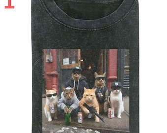 Vintage Gangster Cats Comfort Colors Shirt, Street Gang Cat Hoodie, Funny Cat Sweatshirt, Gift for Cat Lover, Crazy Cat Mafia Shirt