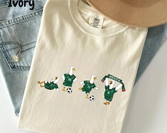 Cartoon Ducks Playing Soccer Shirt, Funny Mexico Football Hoodie, Meme Sweatshirt, Gift for Soccer Fan Tee