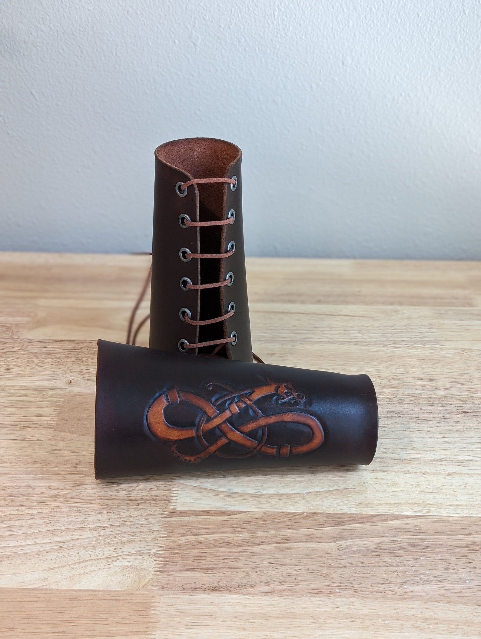 Hand Crafted Leather Dragon Bracers / Armor (pair), Size Large, for ...