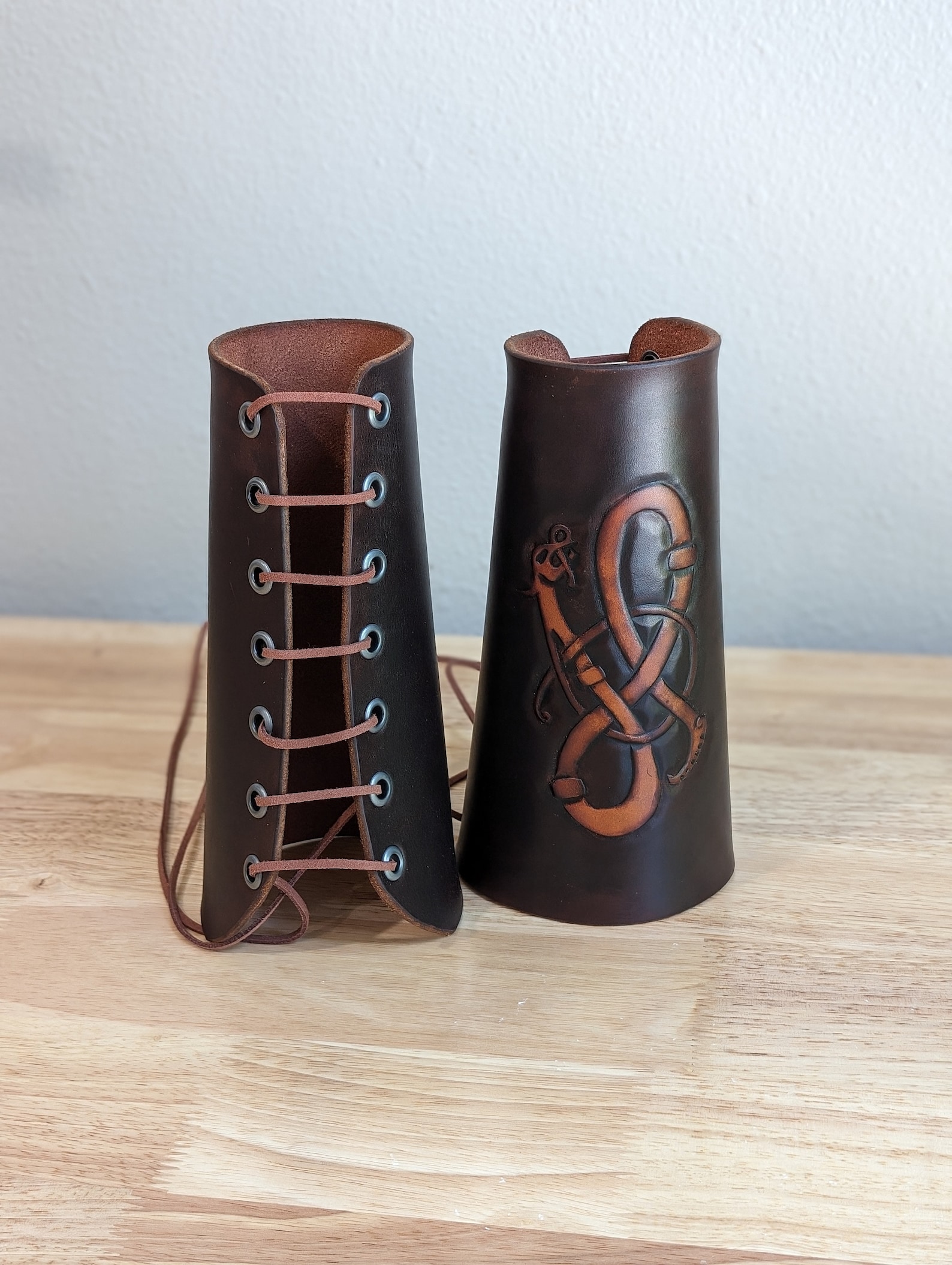 Hand Crafted Leather Dragon Bracers / Armor (pair), Size Large, for ...