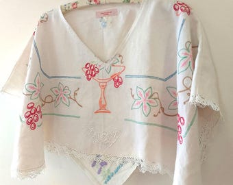 Cocktail Linen Crop Top