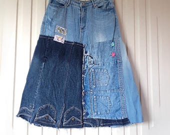 Utilitarian Recycled Denim Skirt