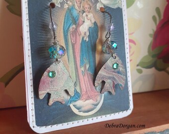 Marbled Metal Fish Earrings