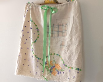 Antique Linen Daffodils Skirt