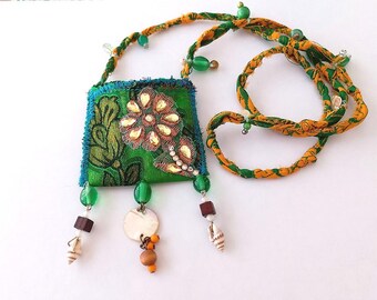 Greens Amulet Pouch Necklace