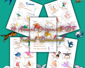 26 Animal Origami PDF Instant Download (het beweegt)