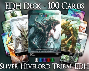 Sliver Hivelord Tribal EDH - Complete Deck - MTG Proxy Cards, Premium Custom Magic Cards, Commander EDH