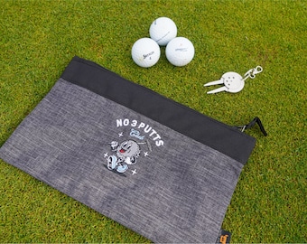 Tasche für Golfer - Golfbeutel - Reißverschlusstasche mit Golfmotiv mit möglicher Individualisierung
