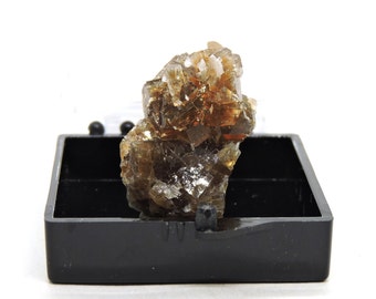 Fluorite in perky box thumbnail mineral specimen