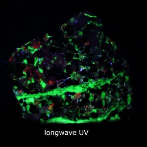 Willemite veins in Calcite Fluorescent Specimen 3.5 ounces