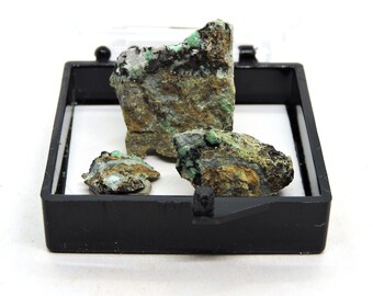 Annabergite in perky box thumbnail mineral specimen