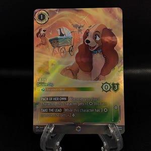 Set 8 Enchanted - Lady Decisive Dog – Foil Finish – High Quality – Lorcana Proxy Card