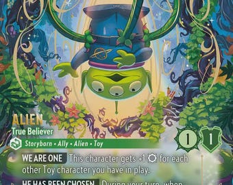 Set 12 Enchanted - Alien True Believer – Finitura Foil – Alta Qualità – Carta Proxy Lorcana 229/204
