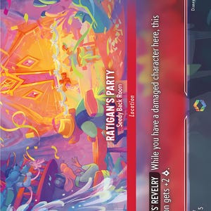 Standard Lorcana Proxy Card – Set 5 Enchanted -  Ratigan&#39;s Part Seedy Back Room – Rainbow Foil Finish – High Quality – Single Card