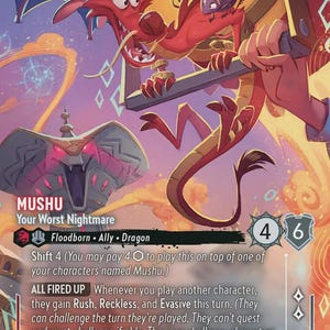 Disney Lorcana (STANDAARD) SET 8 Mushu Your Worst Nightmare Lorcana Enchanted Proxy/Orca-folie
