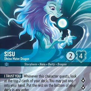 Disney Lorcana (STANDARD)  SET  2 Sisu Divine Water Dragon Lorcana Enchanted Proxy/Orca Foil
