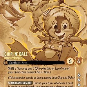 Disney Lorcana (STANDARD)  SET 6 Chip &#39;n&#39; Dale Recovery Rangers Lorcana Enchanted Proxy/Orca Foil