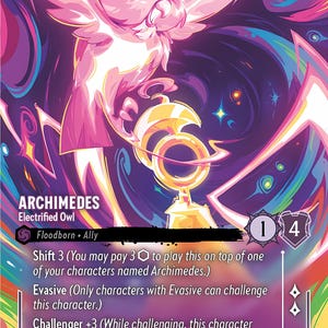Disney Lorcana (STANDARD)  SET 5 Archimedes Electrified Owl Lorcana Enchanted Proxy/Orca Foil