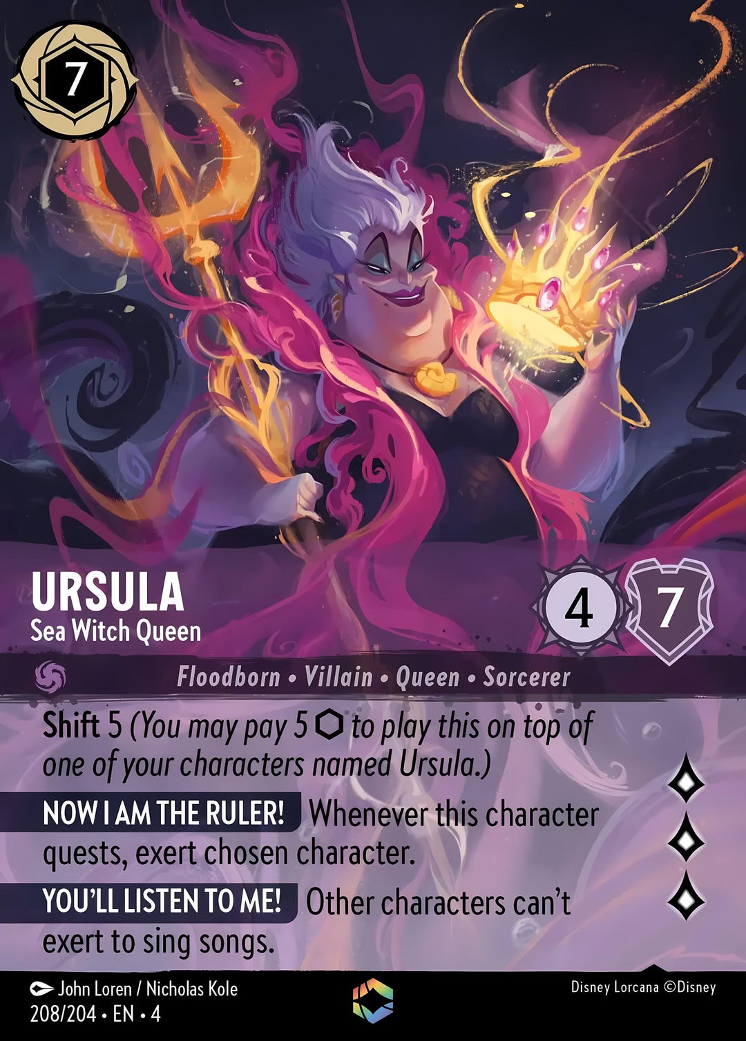 セット4 エンチャンテッド アースラ 海の魔女の女王 – フォイル仕上げ