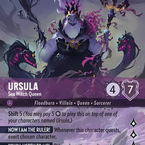 Championship Ursula Sea Witch Queen Lorcana Enchanted Proxy/Orca Foil
