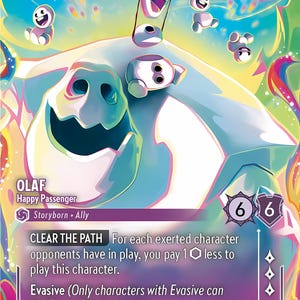 Disney Lorcana (PADRÃO) CONJUNTO 5 Olaf Passageiro Feliz Lorcana Encantada Proxy/Orca Foil