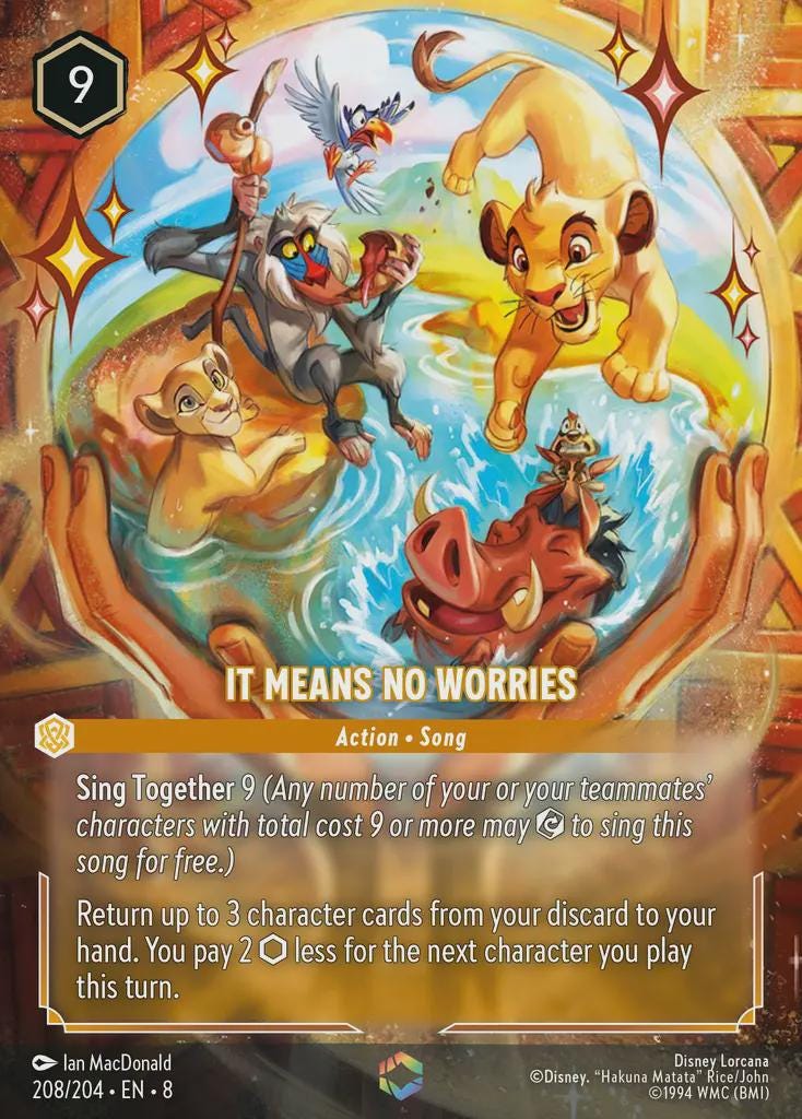 Disney Lorcana (STANDARD)  SET 8 It Means No Worries Lorcana Enchanted Proxy/Orca Foil