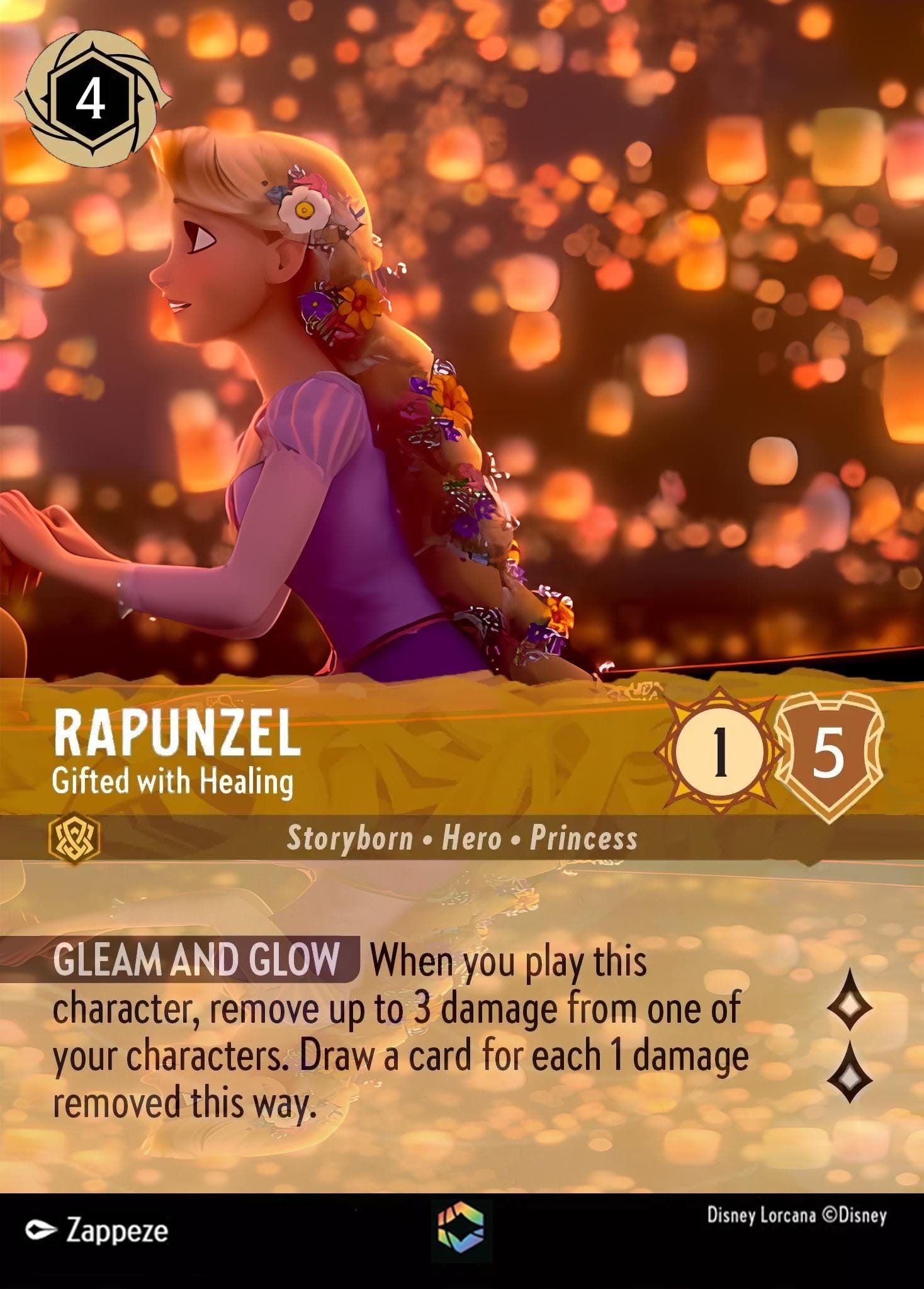 Rapunzel Gifted With Healing – Custom Art – Rainbow Foil Finish