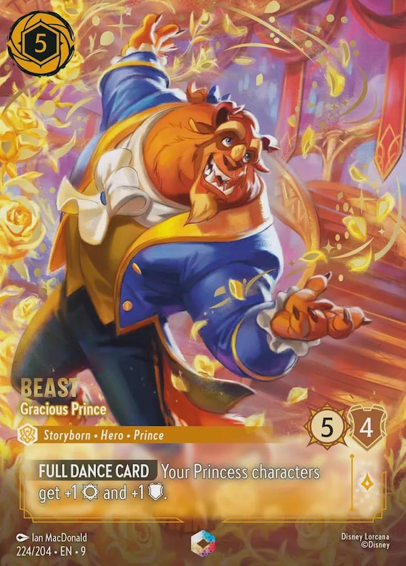 Set 9 Enchanted  Beast Gracious Prince  Foil Finish  High Quality   Lorcana Proxy Card - Etsy