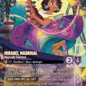 Disney Lorcana (ESTÁNDAR) SET 7 Mirabel Madrigal Musically Talented Lorcana Enchanted Proxy/Orca Foil