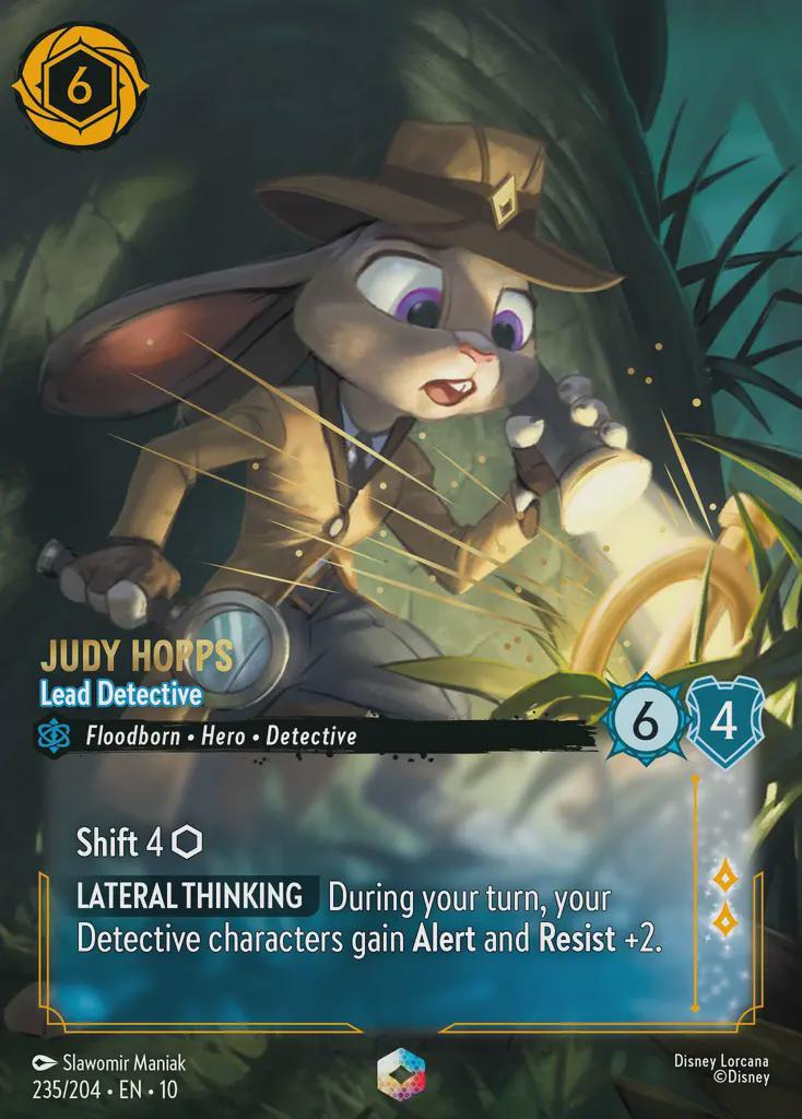 Set 10 Enchanted - Judy Hopps Lead Detective  Foil Finish  High Quality   Lorcana Proxy Card 235/204 - Etsy