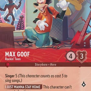 Standard Lorcana Proxy Card – Set 8 Epic – Max Goof - Rockin&#39; Teen   – Rainbow Foil Finish – High Quality – Single Card