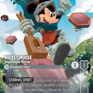 Disney Lorcana (STANDARD)  SET 7 Mickey Mouse Inspirational Warrior Lorcana Enchanted Proxy/Orca Foil