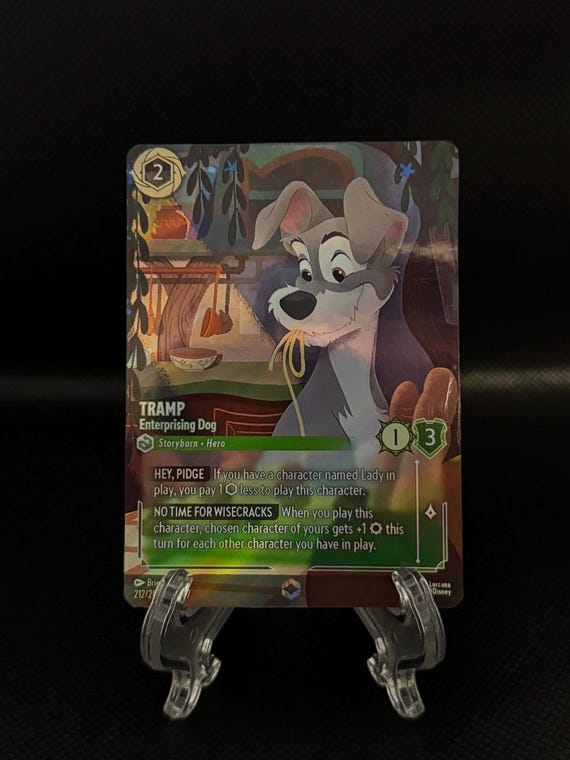Set 7 Enchanted - Tramp Enterprising Dog  Foil Finish  High Quality   Lorcana Proxy Card - Etsy