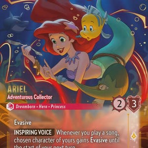 Disney Lorcana SET 9 (STANDARD) Ariel - Adventurous Collector  Lorcana Epic/Enchanted/Iconic Proxy/Orca Foil