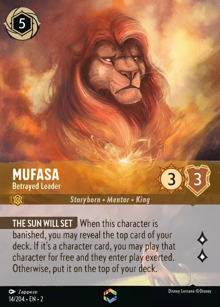 mufasa lorcana card Lorcana - Shimmering Skies - Mufasa