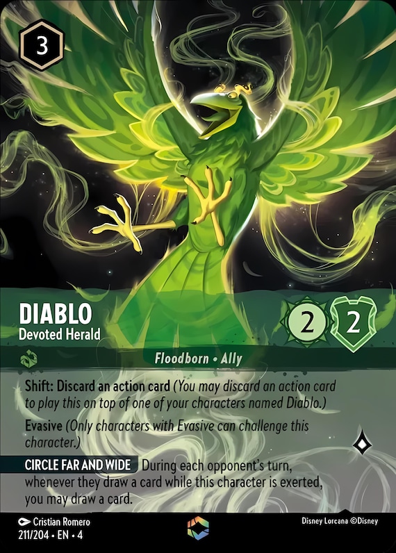 Set 4 Enchanted  Diablo Devoted Herald  Foil Finish  High Quality   Lorcana Proxy Card - Etsy