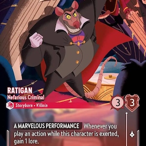 Disney Lorcana (ESTÁNDAR) SET 7 Ratigan Nefarious Criminal Lorcana Enchanted Proxy/Orca Foil