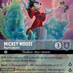 Mickey Mouse speelse tovenaar CUSTOM Lorcana Enchanted Proxy/orca-folie