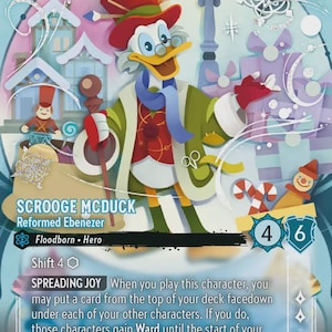 Set 11 Enchanted - Scrooge McDuck Reformed Ebenezer – Foil Finish – High Quality – Lorcana Proxy Card 235/204