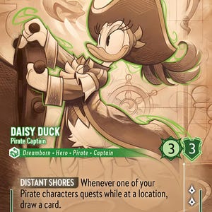 Disney Lorcana (STANDAARD) SET 6 madeliefjeeend piratenkapitein Lorcana Enchanted Proxy/Orca Folie