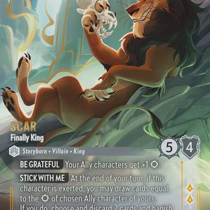 Disney Lorcana SET 9 (STANDARD) Scar - Finally King  Lorcana Epic/Enchanted/Iconic Proxy/Orca Foil