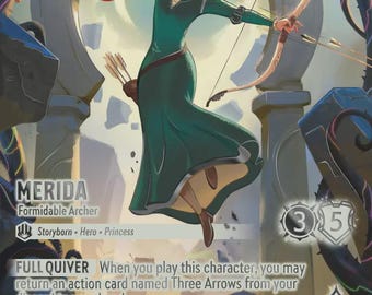 Set 12 Enchanted - Merida Formidable Archer – Finitura Foil – Alta Qualità – Carta Proxy Lorcana 242/204