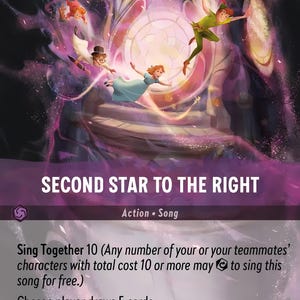 Standard Lorcana Proxy Card – Set 4 Enchanted –Second Star to the Right  – Rainbow Foil Finish – High Quality – Single Card