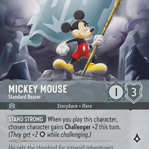 Standard Lorcana Proxy Card – Set 8 Epic – Mickey Mouse - Standard Bearer   – Rainbow Foil Finish – High Quality – Single Card