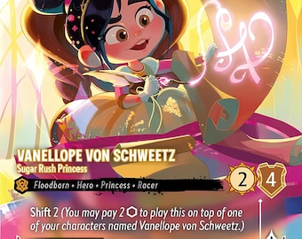 Set 5 Encantado - Venellope Von Schweetz SRP – Acabado Foil – Alta Calidad – Carta Proxy de Lorcana